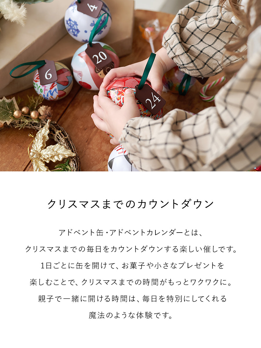 アドベントオーナメント缶【24p】 柊