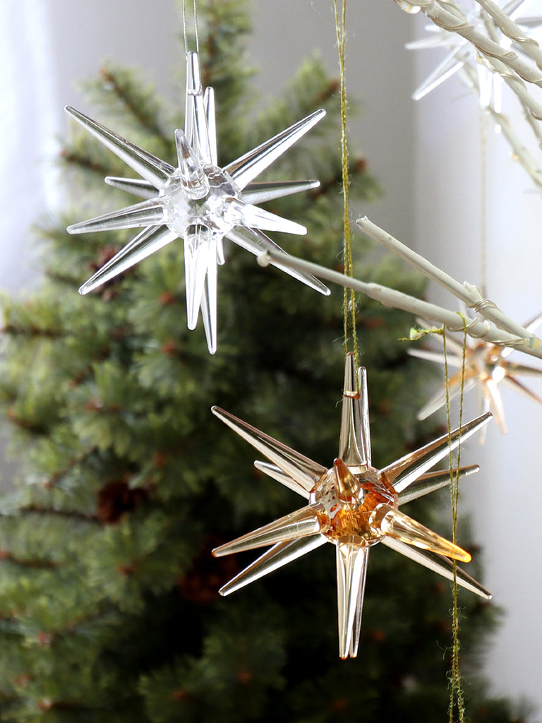 ベツレヘムの星　オーナメント　ブロンズの星　大3個　小3個セット 金の星 立体 (大)【ベツレヘムの星 / クリスマスオーナメント